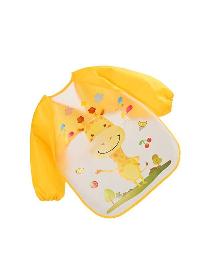 Cute Cartoon Animals Waterproof Colorful Printed Children Full Sleeve Bib (3)