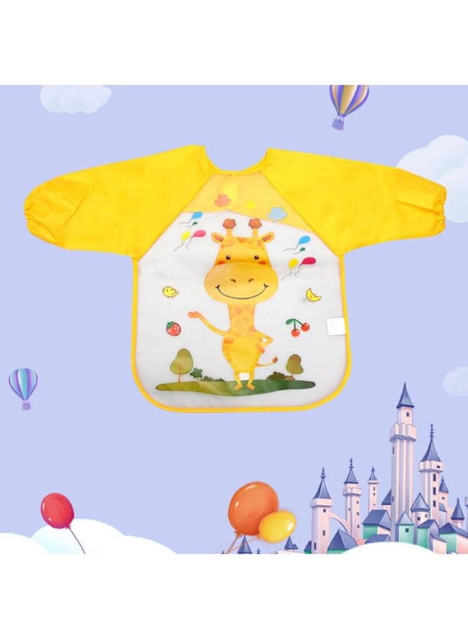 Cute Cartoon Animals Waterproof Colorful Printed Children Full Sleeve Bib (4)
