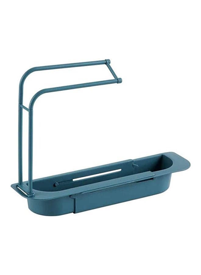 Sponge Holder Sink Organizer Drain Rack  Expandable Storage Drain Basket Rack Blue 50cm