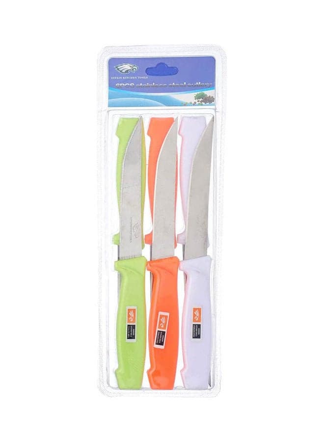 Small Stainless Steel Knife Set 6 Pieces Multicolour