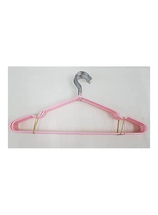 Coated Stainless Steel Clothes Hanger - 10 Pieces Pink ‎42x22.4x6.cm Closet Systems