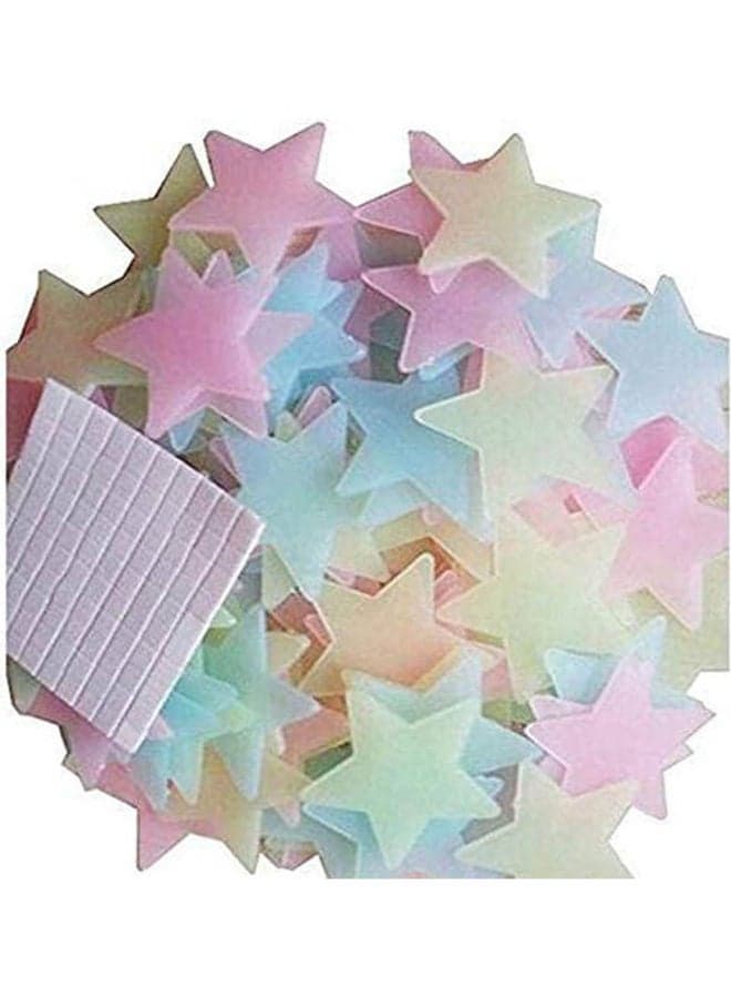 3D Stars Glow In The Dark Wall Stickers Luminous Fluorescent Wall Stickers Green 20 x 10 x 2cm Wall Stickers & Murals