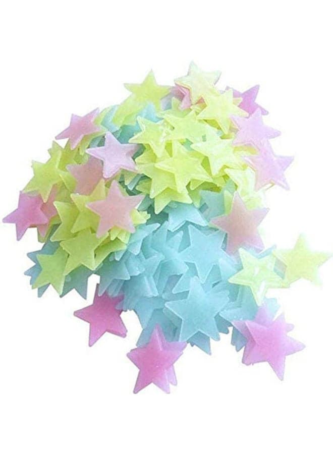 3D Star Glow In The Dark Luminous Ceiling Wall Stickers Kids Baby Bedroom Multicolour Wall Stickers & Murals
