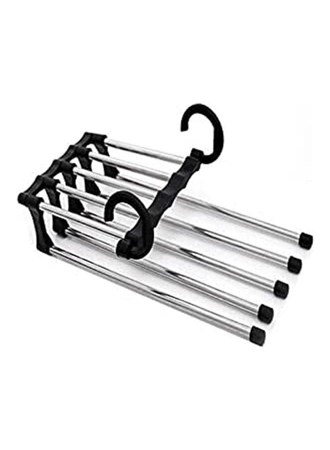 Pants Hanger Closet Organizer Non Slip Multi Layers Stainless Steel Adjustable Trousers Storage Rack Space Saving For Jeans Ties Scarves Silver 15X36cm Closet Systems