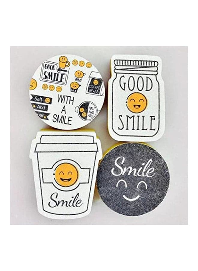 Silicone Double-Face Cleaning Sponge And Carbon Fiber Smile Multicolor Kitchen Accessories