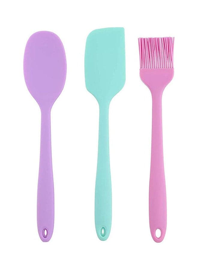 3 In 1 Silicone Utensils Set, Multicolour Spoons & Spoon Sets