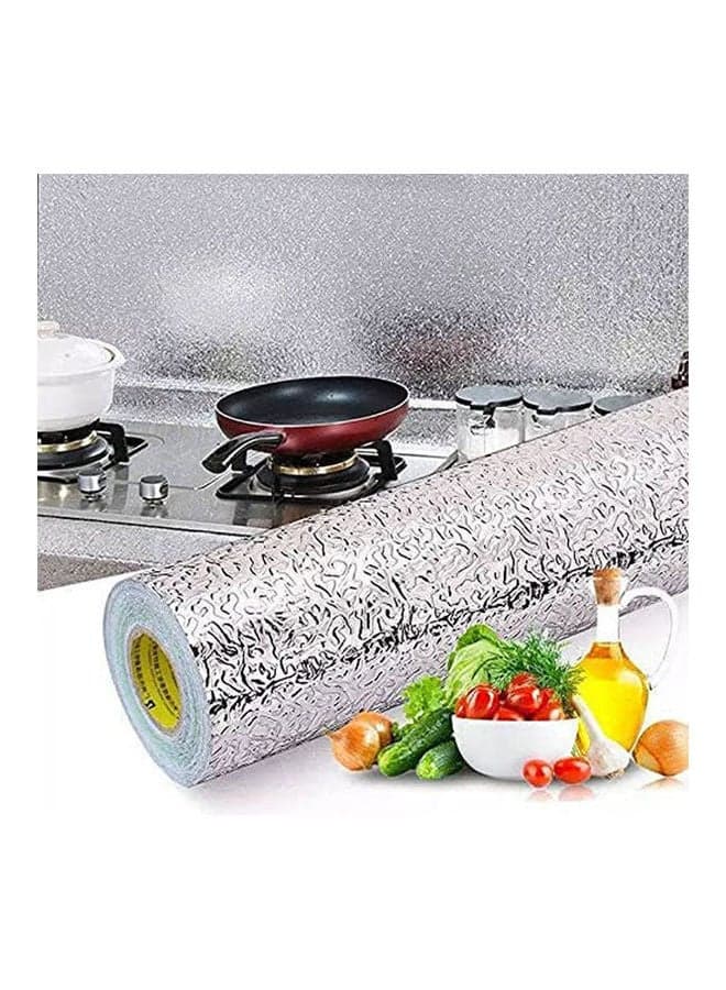 Roll Waterproof Kitchen Multi Purpose Marble Kitchen Cabinet Gazer Sticker Inserts Rack Silver 5meter