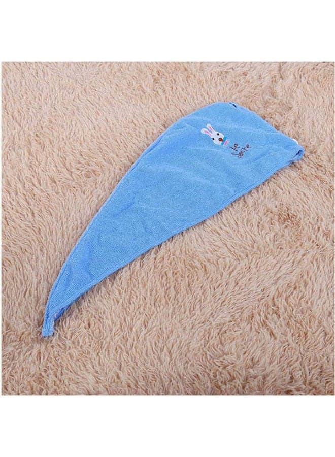 Microfiber Fabric Bath Towel Hair Dry Cap Blue (٣)