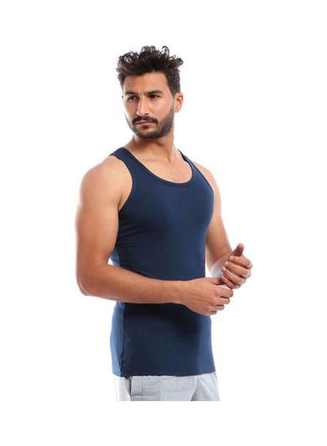 Undershirts Cotton Stretch Navy Blue Men's Undershirts