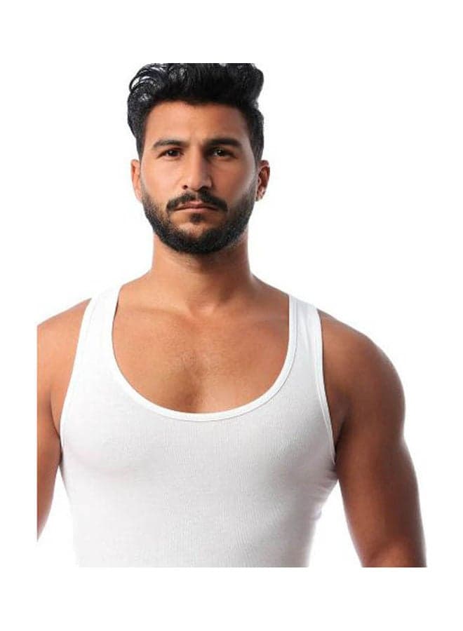 Undershirts Cotton Stretch White Men's Undershirts (٤)
