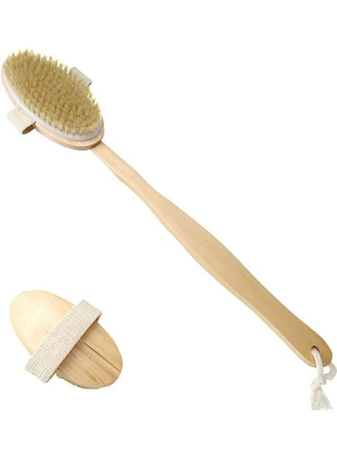 Brush Shower Massage Body Woman Man Care Body   Wooden Bristle Natural Beige