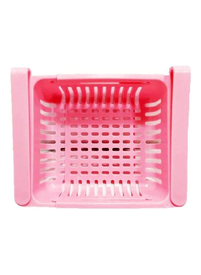 Expandable Plastic Fridge Drawer - 1 Piece Pink 28x16cm