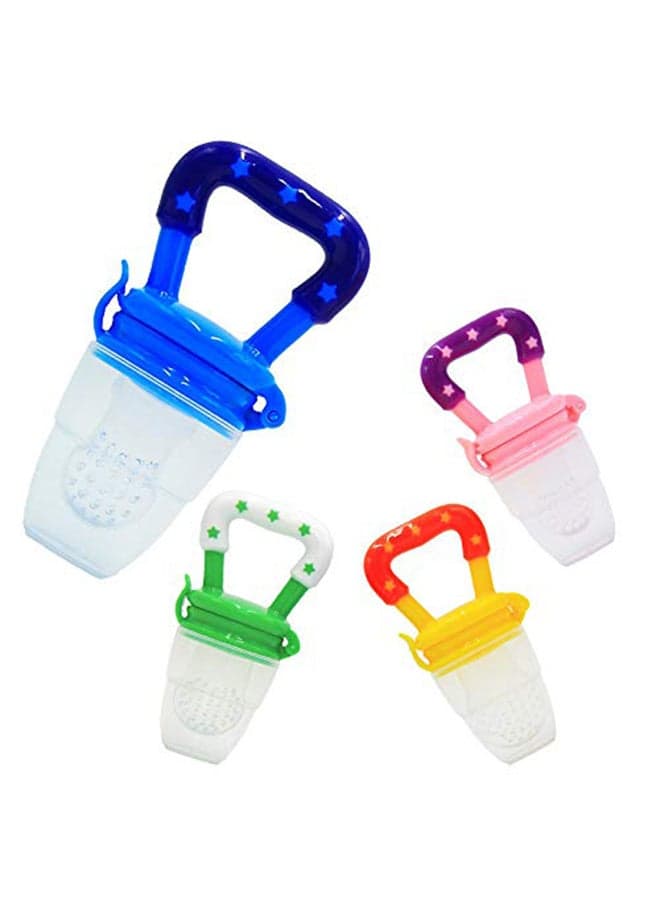 Small Convenient Silicone Fresh Fruit And Vegetable Nibbler Teething Feeder For Kids - Blue Teethers (٣)