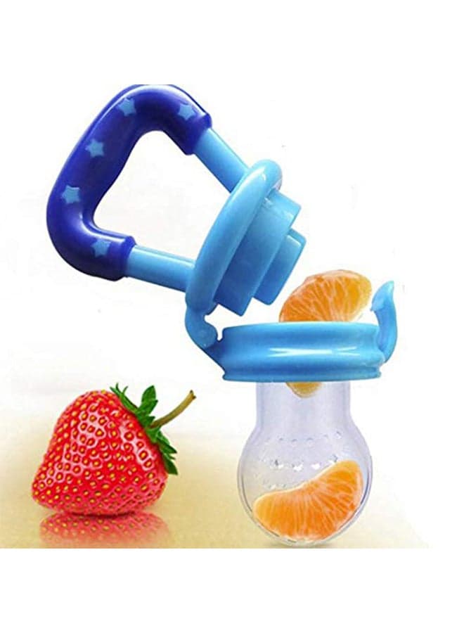 Small Convenient Silicone Fresh Fruit And Vegetable Nibbler Teething Feeder For Kids - Blue Teethers (٤)
