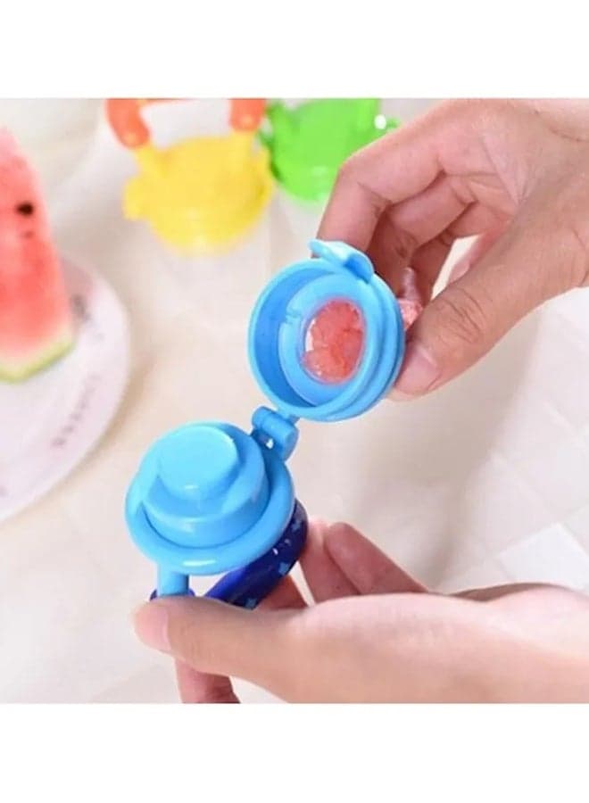 Small Convenient Silicone Fresh Fruit And Vegetable Nibbler Teething Feeder For Kids - Blue Teethers (٦)