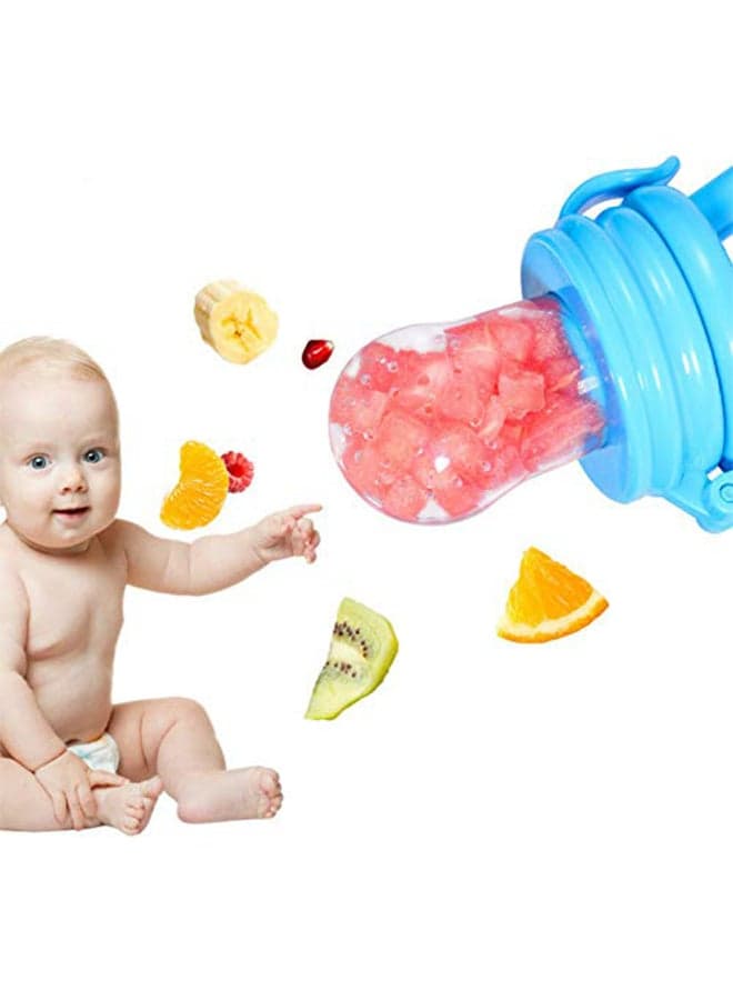 Small Convenient Silicone Fresh Fruit And Vegetable Nibbler Teething Feeder For Kids - Blue Teethers (٧)