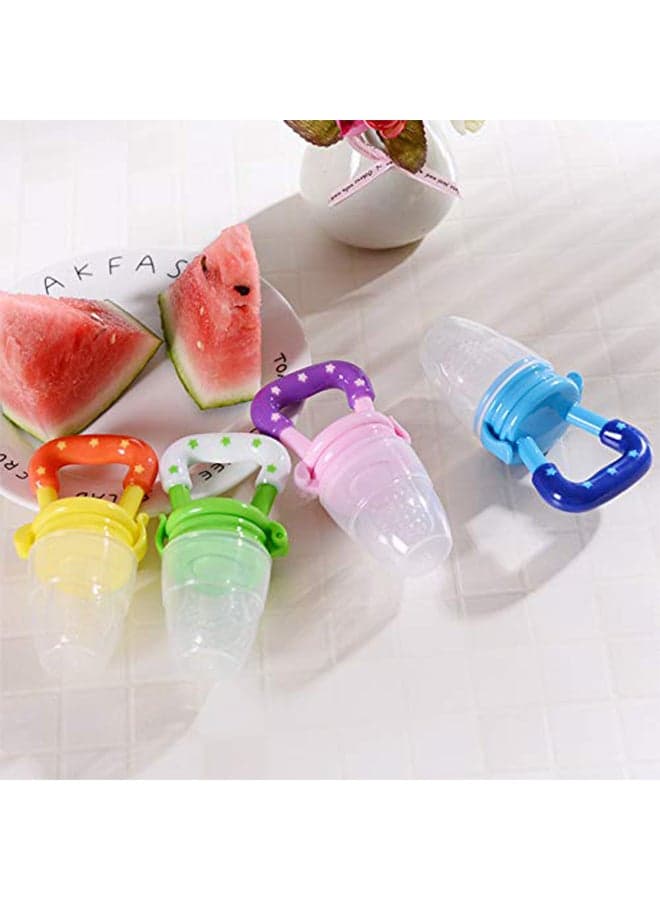 Small Convenient Silicone Fresh Fruit And Vegetable Nibbler Teething Feeder For Kids - Blue Teethers (٩)