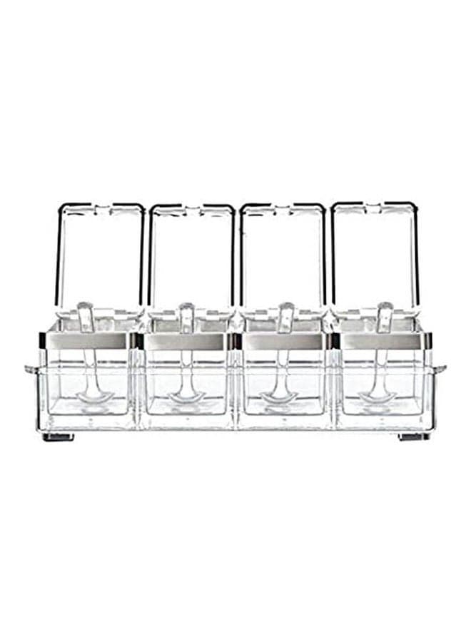 4 Piece Acrylic Spice Container Clear