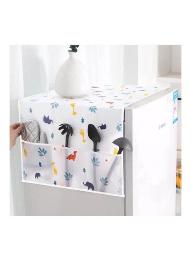 1Pcs Peva Refrigerator Dust Proof Cover Washing Machine Waterproof Cover With Storage Pocket Multicolour 55x130cm