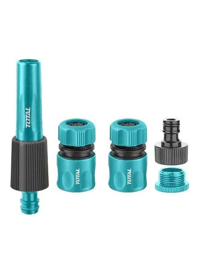 5 Pieces Plastic Hose Fittings Set For Garden Hose - 1/2 And 3/4" Green Watering & Irrigation Tools & Accessories