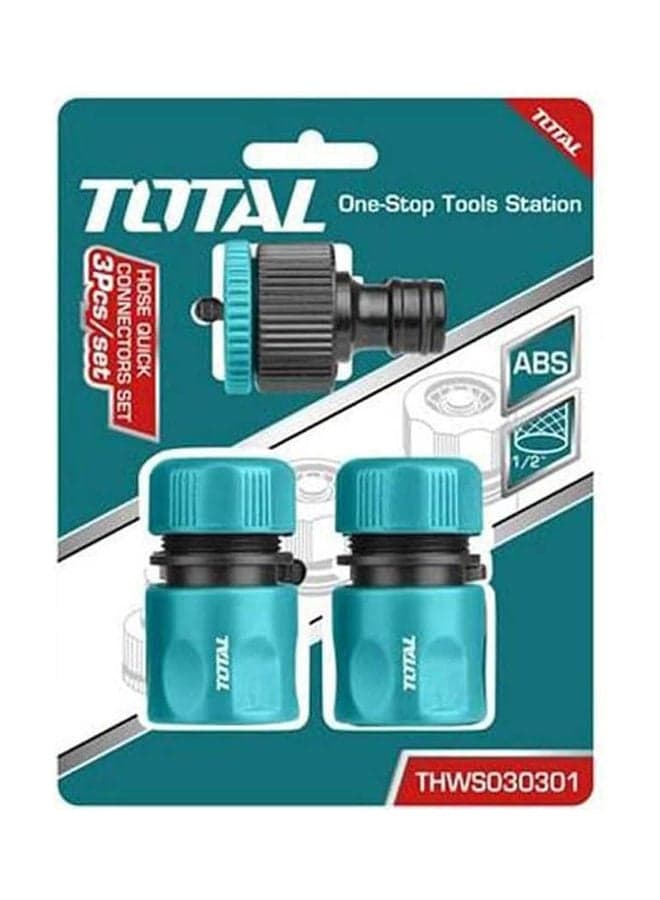 3 Pcs Hose Quick Connectors Set Abs Material Thws030301 Blue/Multicolour Watering & Irrigation Tools & Accessories
