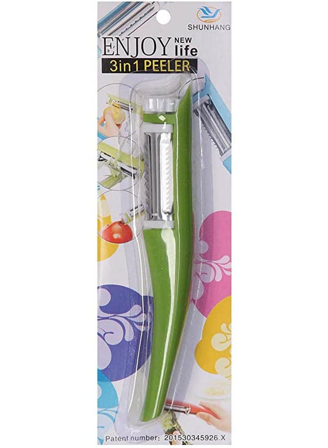 Multi Purpose Vegetables Peeler 3 In 1 Green