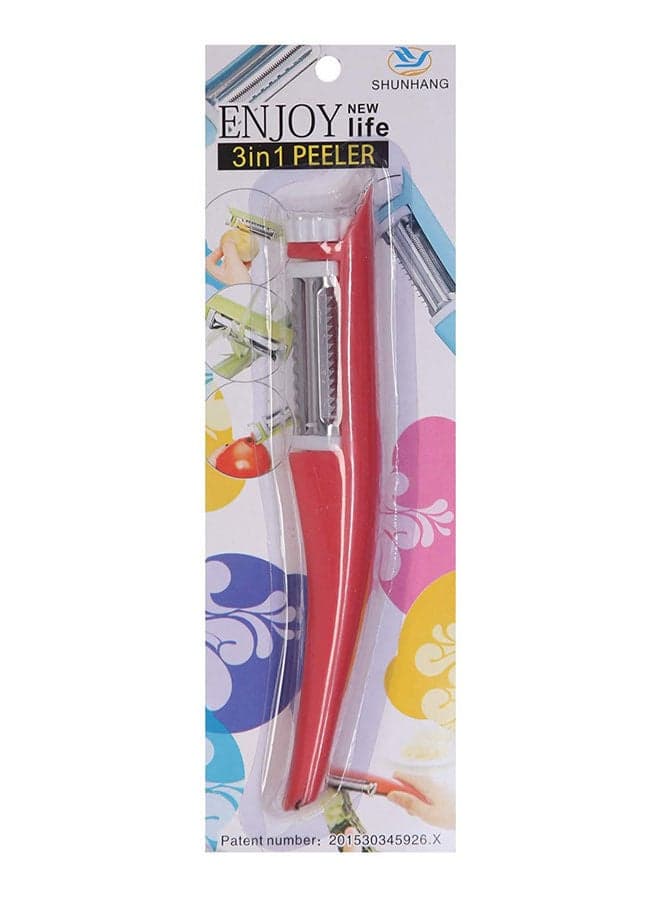 Multi Purpose Vegetables Peeler 3 In 1 Red