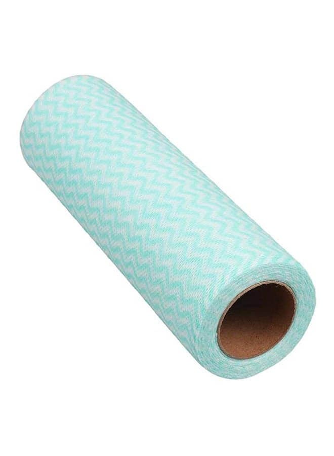 Non Woven Reusable Cleaning Wipe Wash Towel For Kitchen - Household 50Pcs Roll Blue 25.5x29cm
