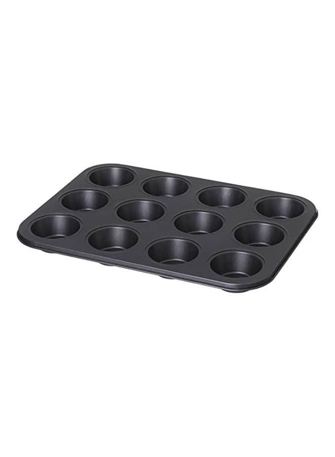 Cupcake Mold 12 Cups Black Baking Dishes