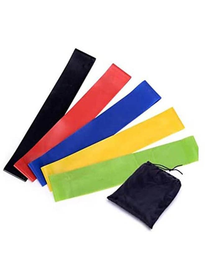 5 Color Body Building Yoga Stretch Bands Fitness Resistance Belt Fitness Rubber Band