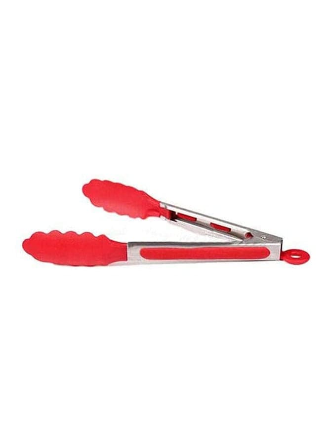 Silicone Stainless Steel Cooking Kitchen Tongs Food Utensil Bbq Salad Tool Red Kitchen Utensils & Gadgets