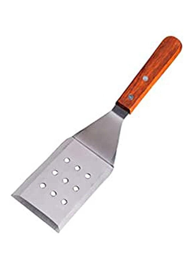 Stainless Steel Kitchen Utensils Fish Steak Teppanyaki Turner Fried Shovel Roasting Truners Eggs Slotted Spatula Non Slip Shovel Silver Kitchen Accessories