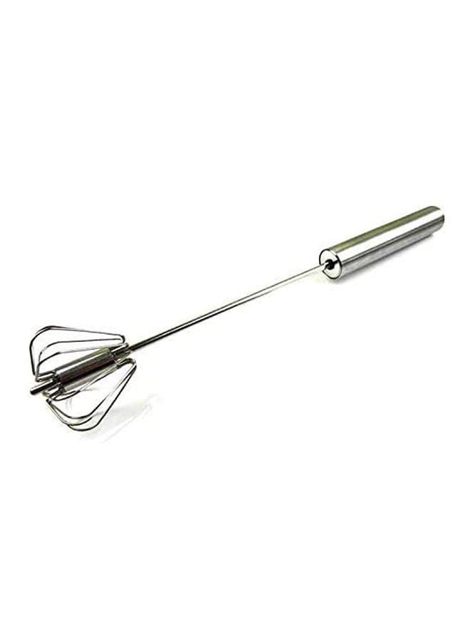 Egg Whisk Press Hand Auto Rotating - Stainless Steel Silver