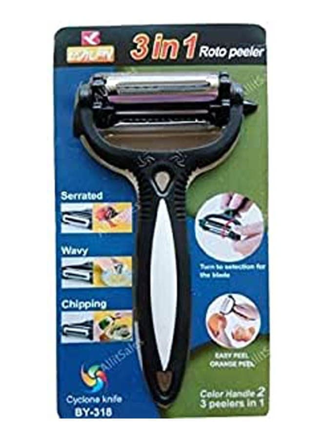 Cyclone Knife 3 In 1 Roto Peeler Black Kitchen Cutters