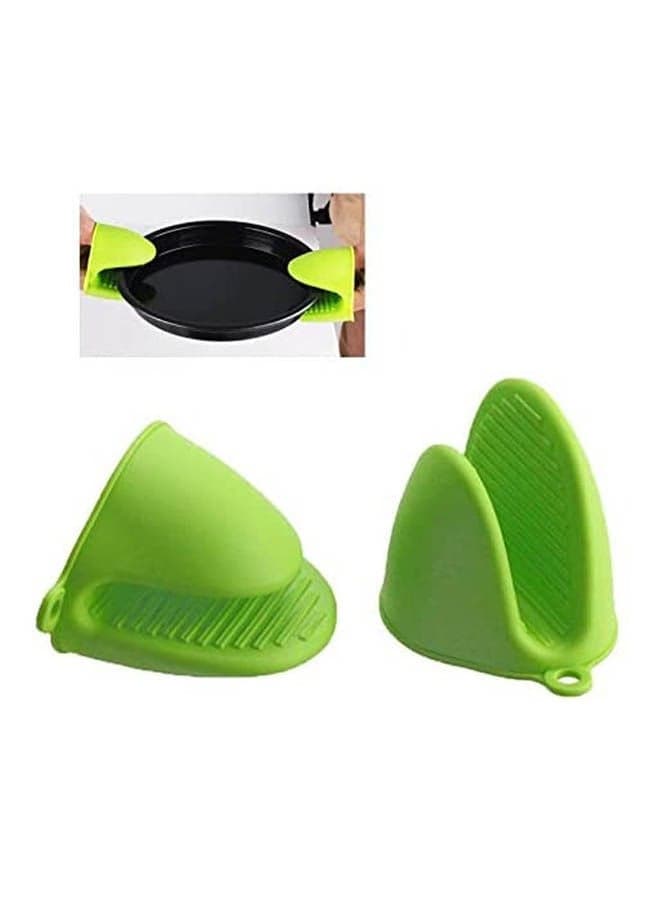 Heat Resistant Mitts Glove Grip Oven Pot Holder Green