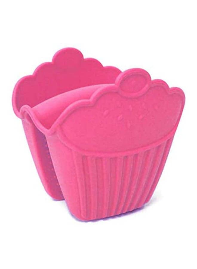 Silicone Gloves Oven Heat Insulated Finger Gloves Pink