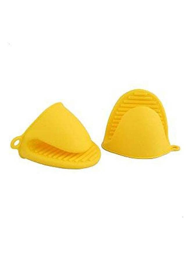 Silicone Heat-Resistant Oven Baking Glove Pot Yellow