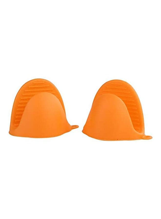 Kitchen Cooking Insulated Gloves Dishes Plates Oven Microwave Heat Resistant Silicone Non-Slip Orange Kitchen Accessories