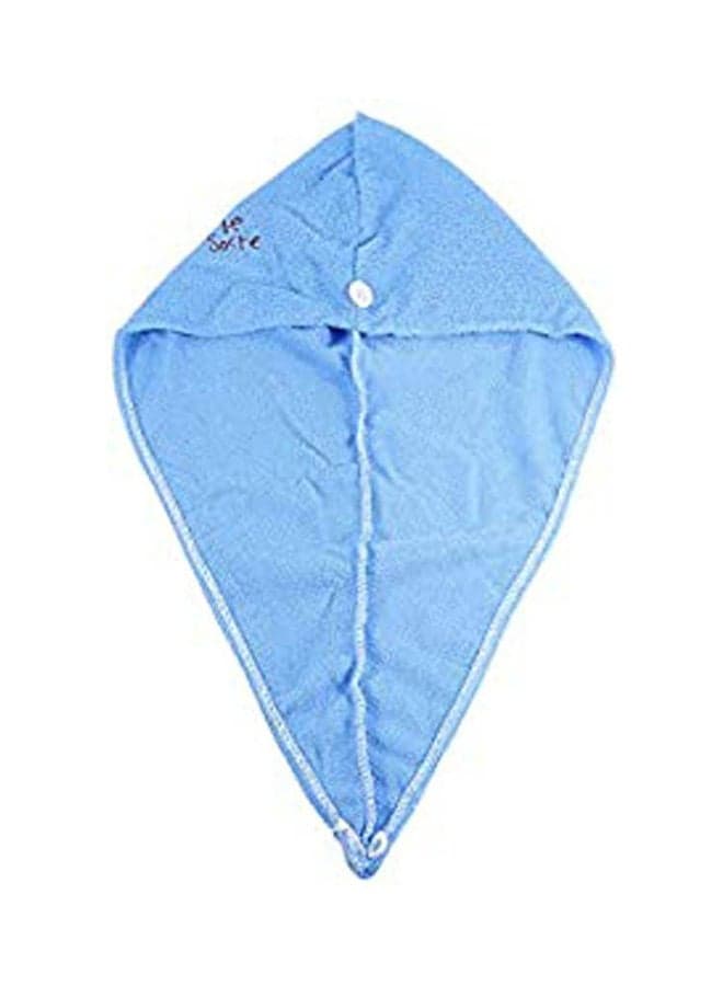 Microfiber Fabric Bath Towel Hair Dry Hat Blue