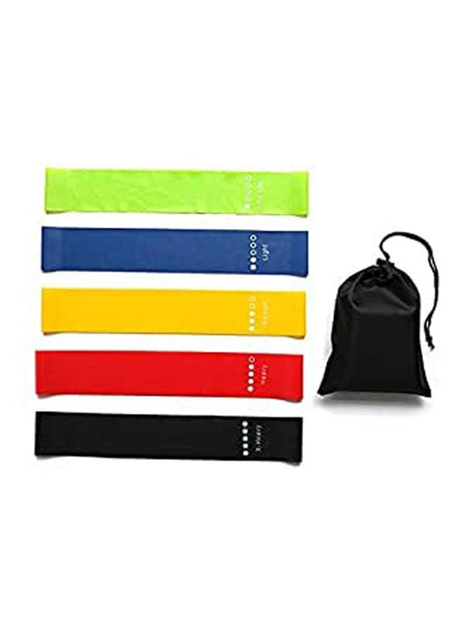 5 Color Body Building Yoga Stretch Bands Fitness Resistance Belt Fitness Rubber Band Elastic Exercise Straps Indoor Sport Gym Pull Up For Fit Body Building Exercise