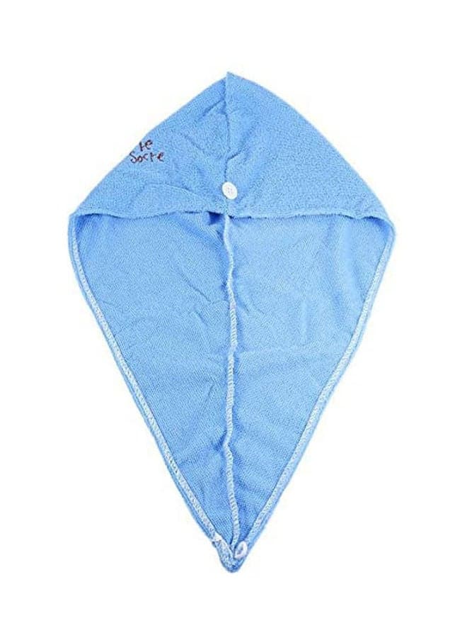 Microfiber Fabric Bath Towel Hair Dry Hat Blue