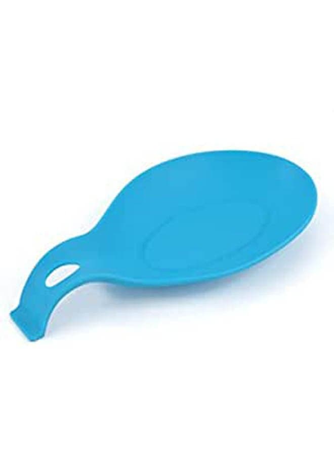 Heat Resistant Kitchen Utensil Spatula Silicone Spoon Holder Cooking Tool Blue