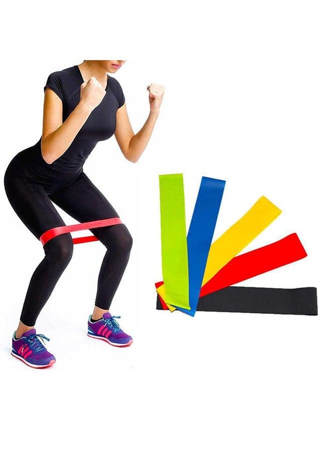 5PCS/Set Resistance Band fitness 5Levels Latex Gym Strength Training Rubber Loops Bands Fitness CrossFit Equipment Yoga Exercise Pull Rope Elastic Bands for Fit Exercise & Fitness Accessories