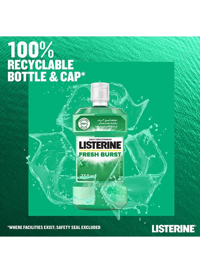 Fresh Burst Daily Mouthwash With Germ Killing Oral Care Formula To Reduce Plaque green 250ml (6)