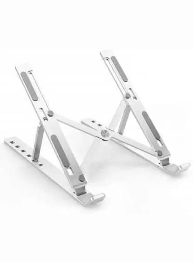 Portable Aluminium Alloy Laptop Stand Silver Desk Accessories & Workspace Organizers (٩)