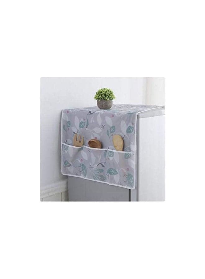 Waterproof Refrigerator Dust Cover With Pockets Grey 130x55cm Kitchen Accessories (٣)