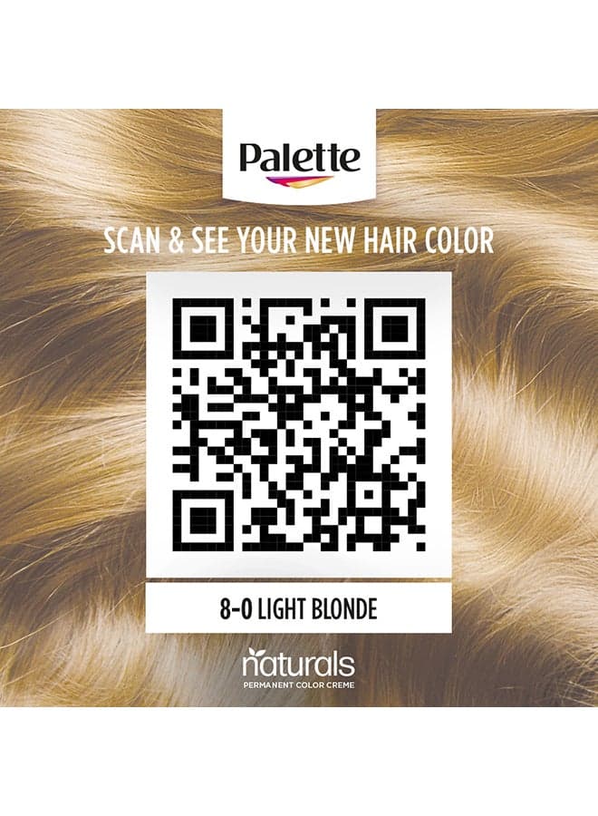 Naturals Permanent Color Crème 8-0, Light Blonde 110ml (10)