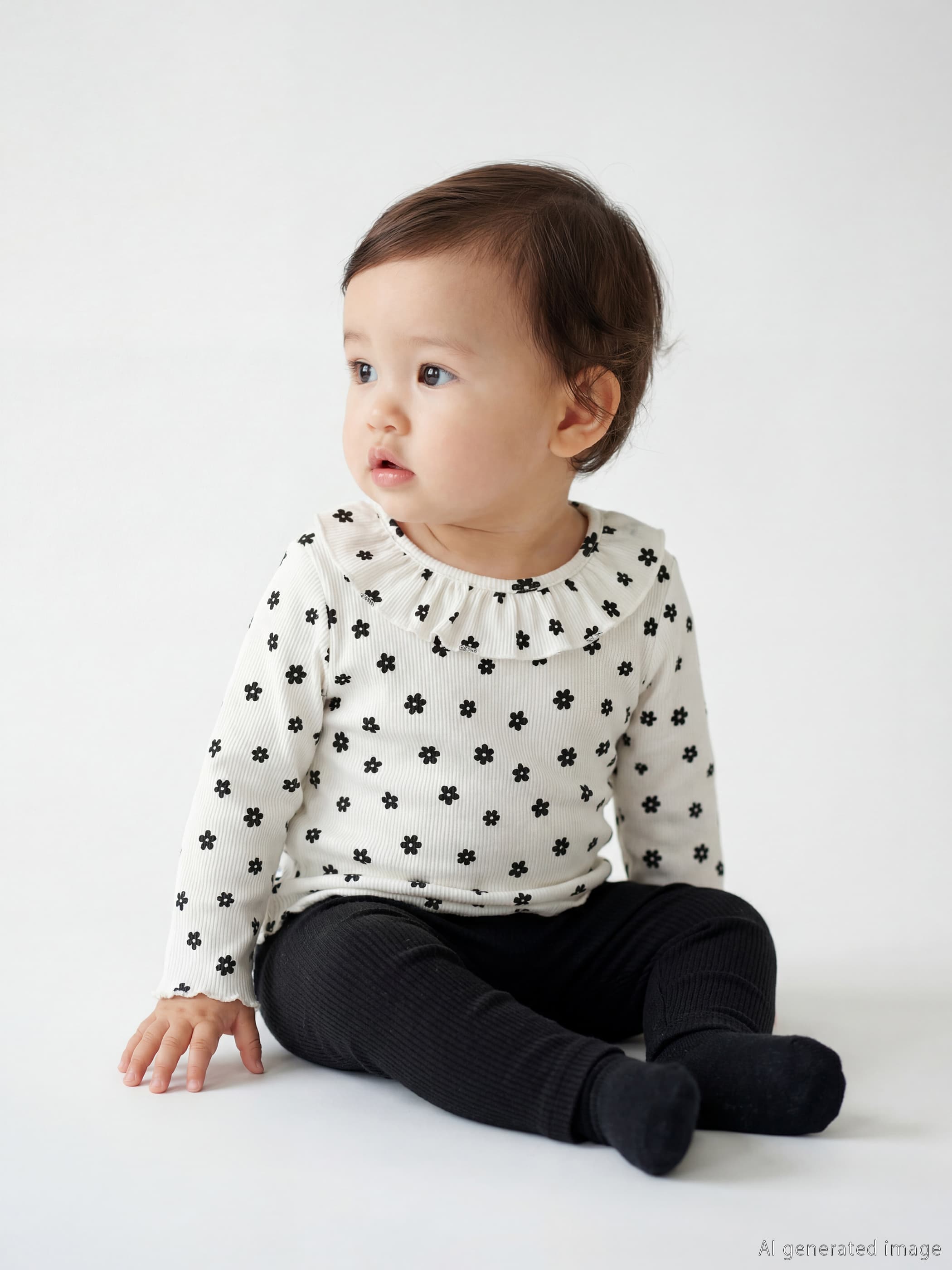 Floral-Print Baby Girl Blouse and Leggings Set