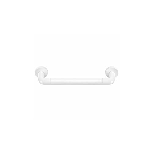 Primanova Stainless Steel Bathroom Grab Bar - White Anti-Slip Safety Handle, Mounting Hardware Included, Wall Mounted Shower Grab Rail Used for Elderly, Toilet & Bathtub Support (46 cm)