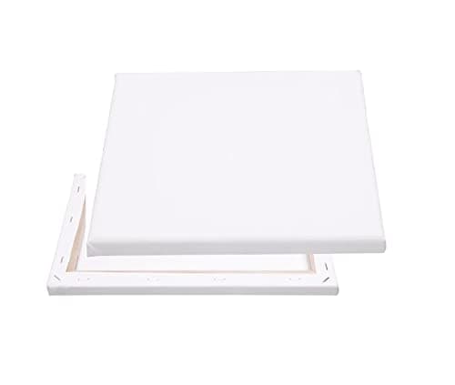 Blank Canvas 20Cm X 20Cm White - 100% Cotton Artist Canvas Boards For Painting, Acrylic Pouring, Oil Paint Dry & Wet Art Media